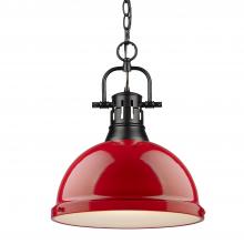  3602-L BLK-RD - 1 Light Pendant with Chain